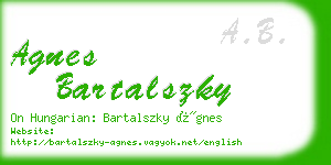 agnes bartalszky business card